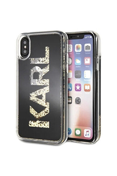 Karl Lagerfeld Husă Karl Logo Glitter pentru iPhone X/Xs - Negru