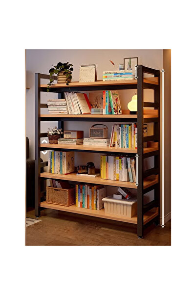 NKX رف كتب عصري متعدد الوظائف مكون من 5 طبقات بتصميم مثبت على الحائط وواقف عل...