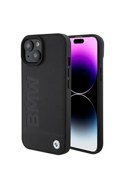 BMW BMHMP15SSLLBK iPhone 15 negru/negru Husă rigidă Magsafe cu logo imprimat
