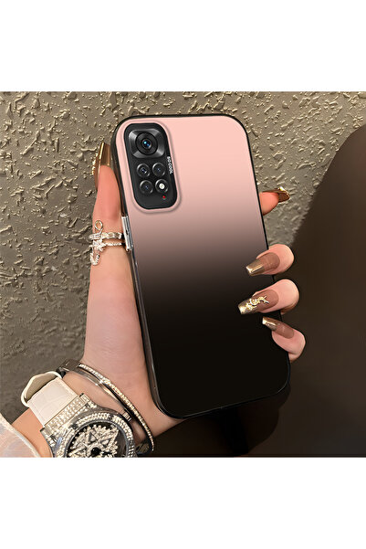 SLIMFELT Redmi Note 11/Note 11S Uyumlu Yüksek Kalite Pembe Siyah Gradyan Kılı...
