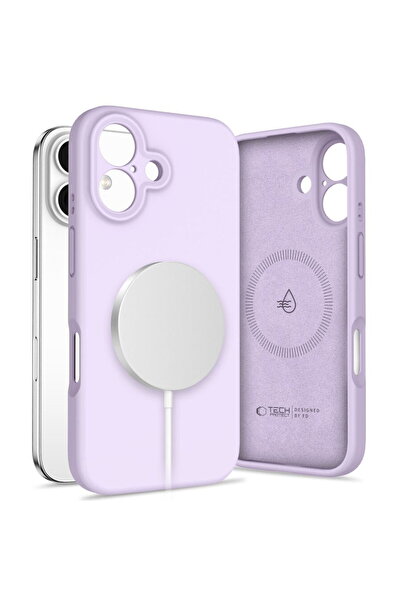 Tech-Protect Husă din silicon lichid MagSafe pentru iPhone 16, finisaj soft-t...