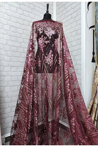 TESATURI OUTLET Tulle bordo accesorizatcu micropaiete și glitter – 150 cm | M...