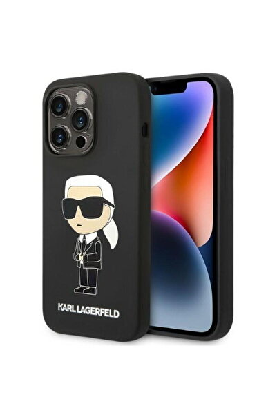 Karl Lagerfeld HusДѓ IML Glitter NFT Karl Head pentru iPhone 14 Pro, Negru