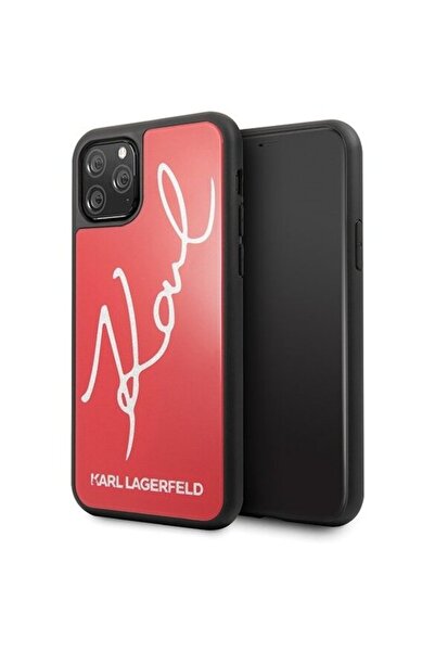 Karl Lagerfeld Husa Signature Glitter pentru iPhone 11 Pro, Roșu