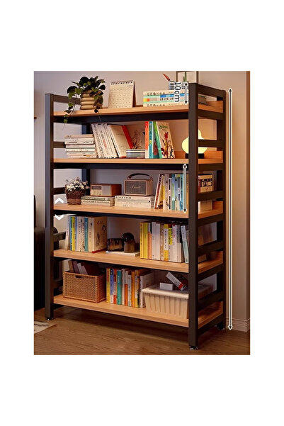 NKX رف كتب عصري متعدد الوظائف مكون من 5 طبقات بتصميم مثبت على الحائط وواقف عل...