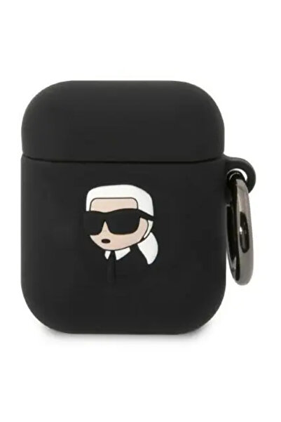 Karl Lagerfeld KLA2RUNIKK AirPods 1/2 cover black/black Silicone Karl Head 3D
