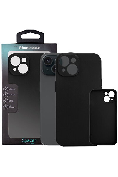 Spacer Husa Iphone 15 Spacer, grosime 1.5mm, material flexibil TPU, negru "SP...
