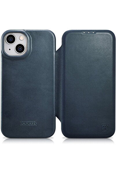 ICARER Husă tip carte CE Oil Wax Premium piele pentru iPhone 14 Plus, magneti...