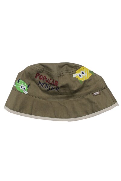 bebegen Boy's Green Monster Patterned Fedora Hat 1-3 Years Old