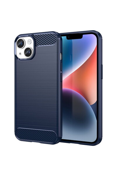 Hurtel Husa Carbon Case pentru iPhone 14, husă spate din gel flexibil, albastră