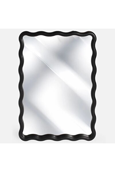 ELITECOMMERCEMARKET Oglinda de Perete cu Rama Neagra Ondulata 43x61cm
