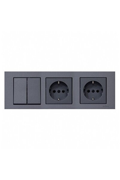 Huzur Elektrik Ovivo grano smoked 3-piece commutator set, grounded socket and...