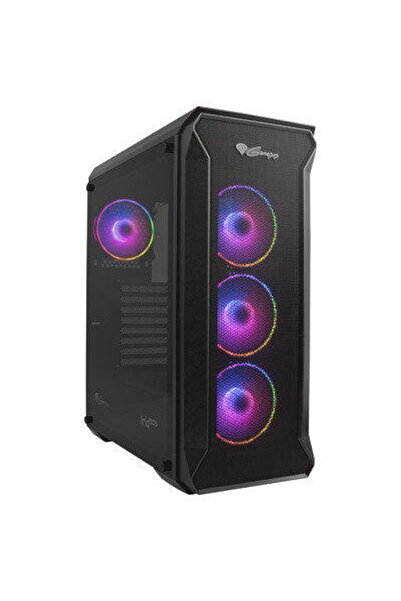 Genesis IRID 505 ARGB , Midi tower, 2xUSB 3.0, 2xUSB 2.0, 2x Jack, Black
