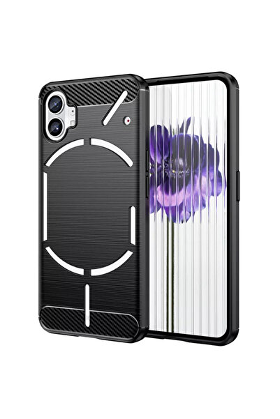 Techsuit Husă pentru Nothing Phone (1) - Silicon Carbon - Negru