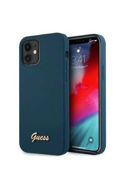 Guess GUHCP12SLSLMGBL iPhone 12 mini 5.4" blue/blue hardcase Metal Logo ...