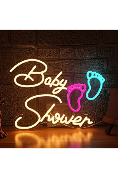 Slasa Baby Shower Neon Sign 32x42 cm Multicolor LED Light with 6mm Acrylic Ba...