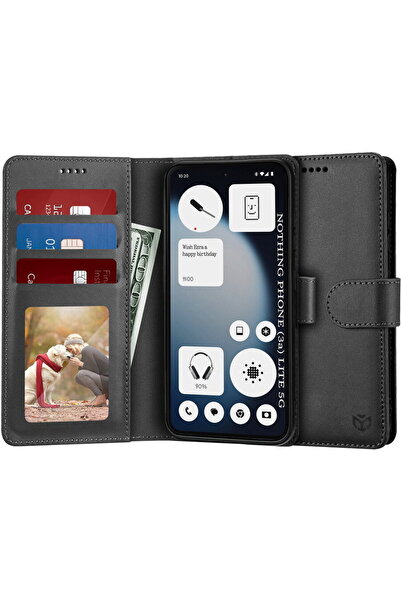 Techsuit Husă pentru Phone (3a) Lite - Tip Agendă - Negru