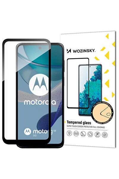 WOZINSKY Sticlă securizată durabilă cu adeziv integral pentru Motorola G53, a...