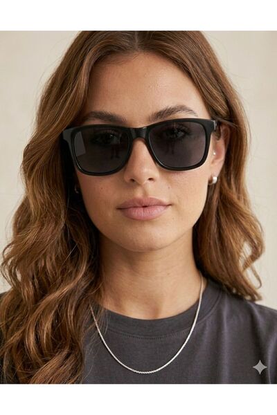 mirvia Unisex Black Rectangular Sunglasses Classic Stylish Design Uv400 Prote...