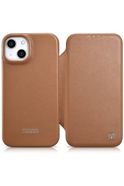 ICARER Husa CE Premium din Piele Tip Folio pentru iPhone 14 Plus, Magnetică, ...