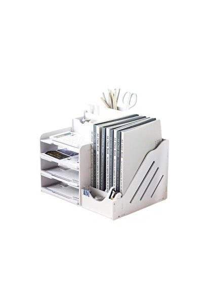 OEM Organizator de birou multifuncțional cu 2 rafturi și 4 sertare, pentru do...