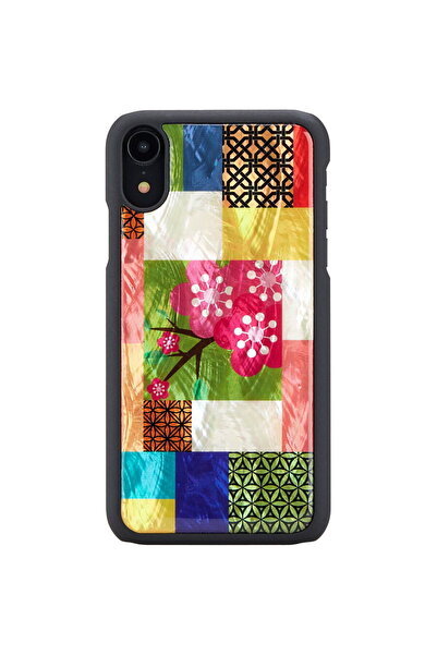 Other Θήκη Husa iKins για Smartphone iPhone XR, μαύρη με σχέδιο άνθους κερασιάς