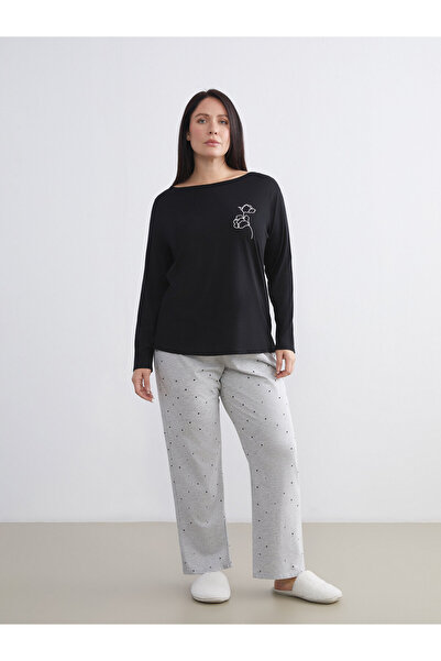 LC Waikiki Pantaloni de pijama de damă cu buline și talie elastică