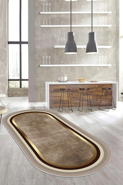 Hülya Home Salon Halısı Geometrik İskandinav Eskitmeli Dijital Baskı Yıkanabi...