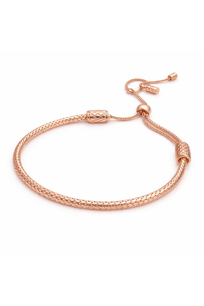 Novvu Ρυθμιζόμενο βραχιόλι σε ροζ χρυσό με ασήμι