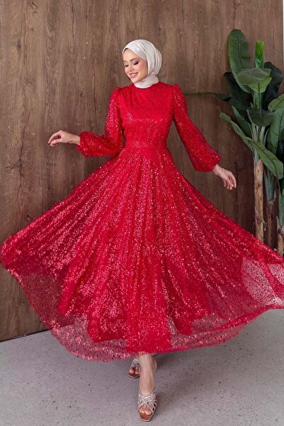 Şulemoda Giyim Βραδινό φόρεμα Lowel σε κόκκινο χρώμα