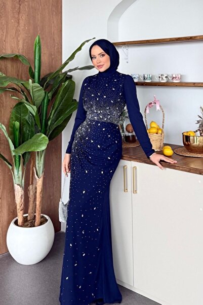 Şulemoda Giyim Βραδινό φόρεμα Parla σε μπλε ναυτικό