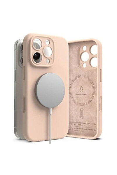 Ringke Husă iPhone 16 Pro Max din silicon magnetică nisip roz