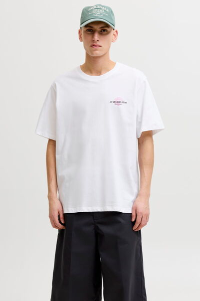 Jack & Jones Ανδρικό μπλουζάκι με στάμπα στο στήθος και λαιμόκοψη ποδηλάτου -...