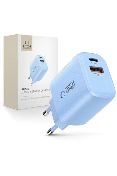 Tech-Protect ГЋncДѓrcДѓtor de reИ›ea NCA20 cu 2 porturi, PD 20W / QC3.0, baby...