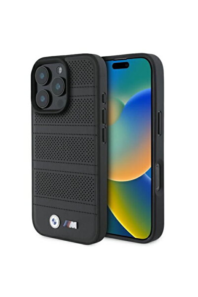 BMW iPhone 16 Pro Max - Carcasă rigidă M perforată și cusută cu linii MagSafe...