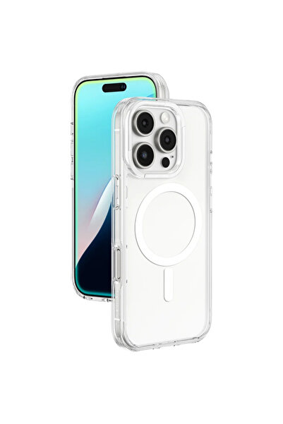 Amazingthing Husă Minimal Mag cu Inel Magnetic pentru iPhone 16 Pro - Transpa...