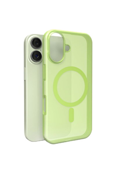 Puro Husă de silicon Daylight compatibilă Magsafe pentru iPhone 17 - Verde tr...
