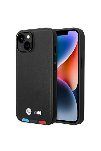 BMW Husă BMHMP14S22PTDK iPhone 14 6.1 " negru / negru Piele Stamp Tricol...