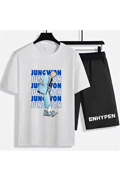SVART WEAR Jungwon Enhypen K-Pop Unisex 100% Cotton Shorts - T-Shirt Bottom T...