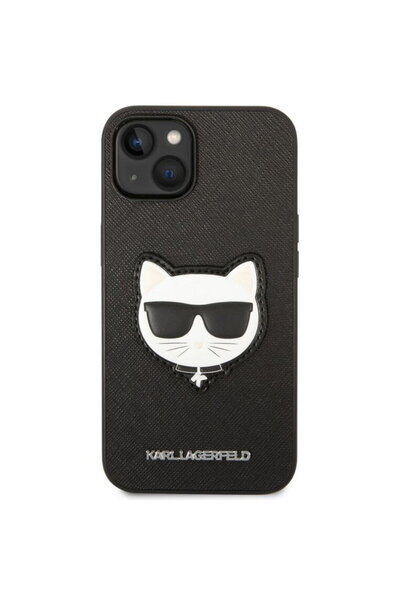 Karl Lagerfeld Husa Saffiano Choupette Head iPhone 14 Plus Negru