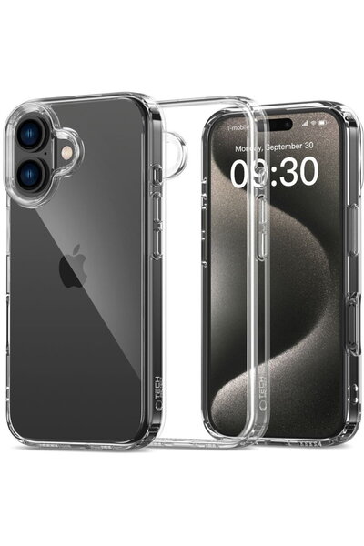 Tech-Protect HusДѓ FlexAir Hybrid pentru Apple iPhone 16, spate transparent, ...