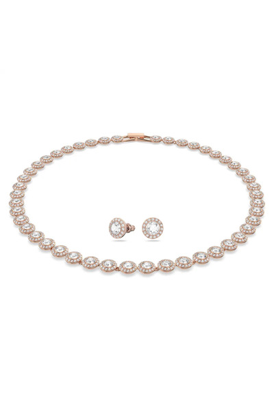 Novvu Σετ Κολιέ Άγγελος + Σκουλαρίκια Ροζ Χρυσό