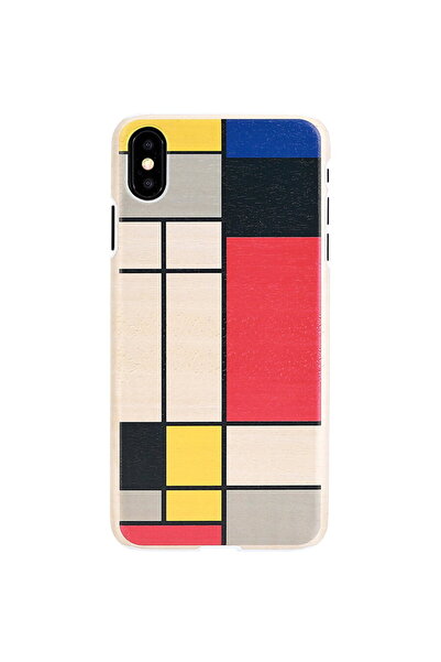 Other Husa MAN&WOOD pentru smartphone iPhone XS Max, lemn modrian alb