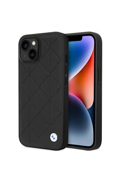 BMW Case BMHCP14S22RQDK iPhone 14 6.1" black/black Leather Quilted