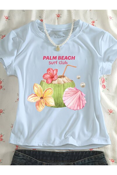 Touz Moda Κοντή μπλούζα ρετρό σε στυλ Παλμ Μπιτς με ζώνη "