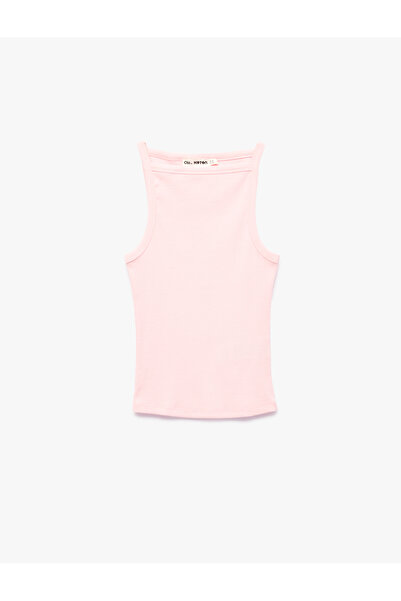 Koton Βαμβακερή αμάνικη μπλούζα με λαιμόκοψη σκάφους σε στενή γραμμή