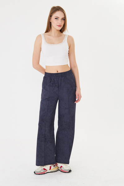 ESPİNA Γυναικείο άνετο παντελόνι με φαρδύ πόδι, με νεφρικές τσέπες στο μπροστ...