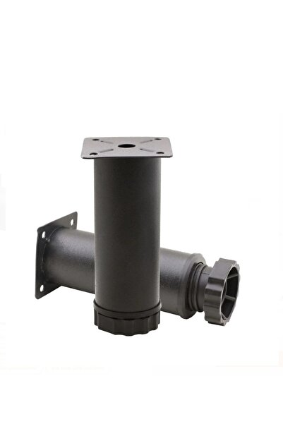 METALİ Mobilya Ayağı Metal 15 cm Ayarlı 42 mm Mat Siyah Ayak