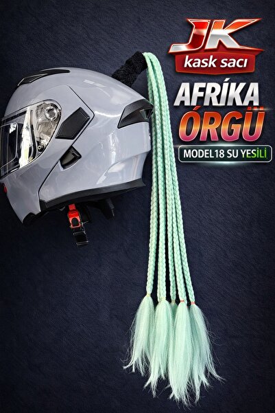 JK JİEKAİ KASK SAÇI SU YEŞİLİ RENK AFRİKA ÖRGÜ MODEL-18