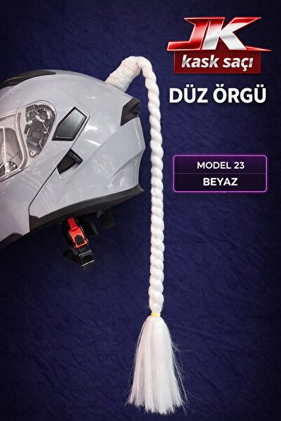 JK JİEKAİ KASK SAÇI BEYAZ ENK DÜZ ÖRGÜ MODEL-23